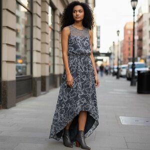 Winter Kate “Seraphina” 100% Silk Hi-low Dress – Size S Boho Snakes